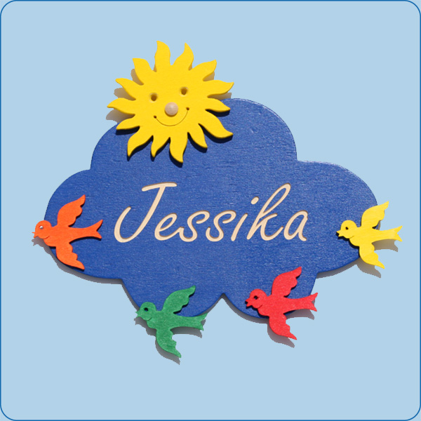 Sonne und Vögel (kl. Wolken-Türschild) Sonne und Vögel (kl. Wolken-Türschild)