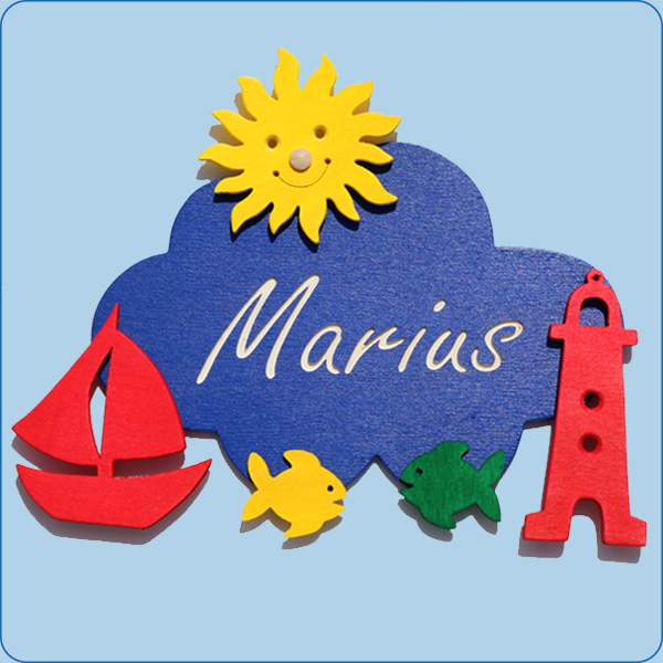 Sonne und Meer (kl. Wolken-Türschild) Sonne und Meer (kl. Wolken-Türschild)