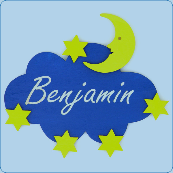 Mond und Sterne (kl. Wolken-Türschild) Mond und Sterne (kl. Wolken-Türschild)