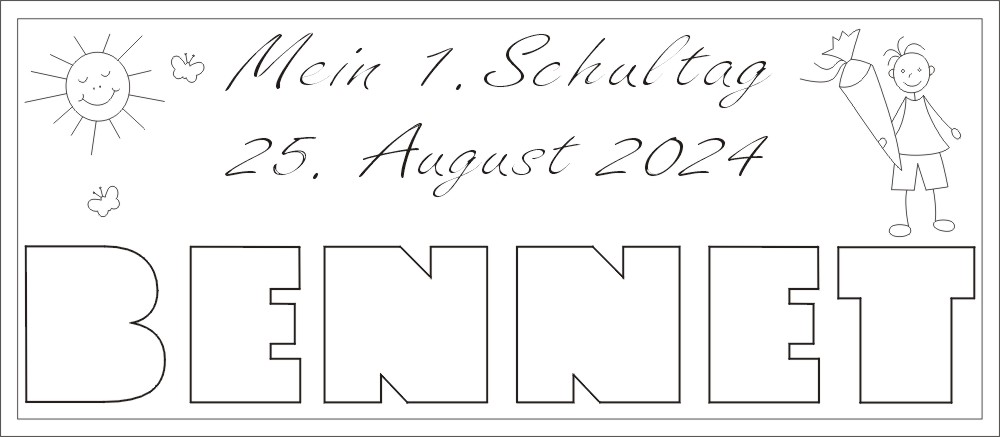 Mein erster Schultag Junge